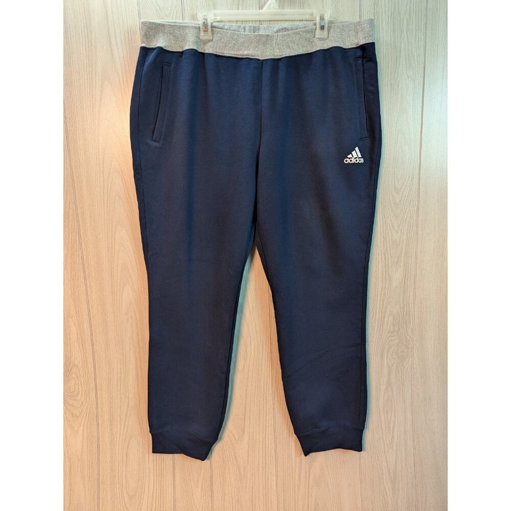 ADIDAS Mens Sweatpants Trousers Joggers XXL 2XL Navy Blue Grey Cotton